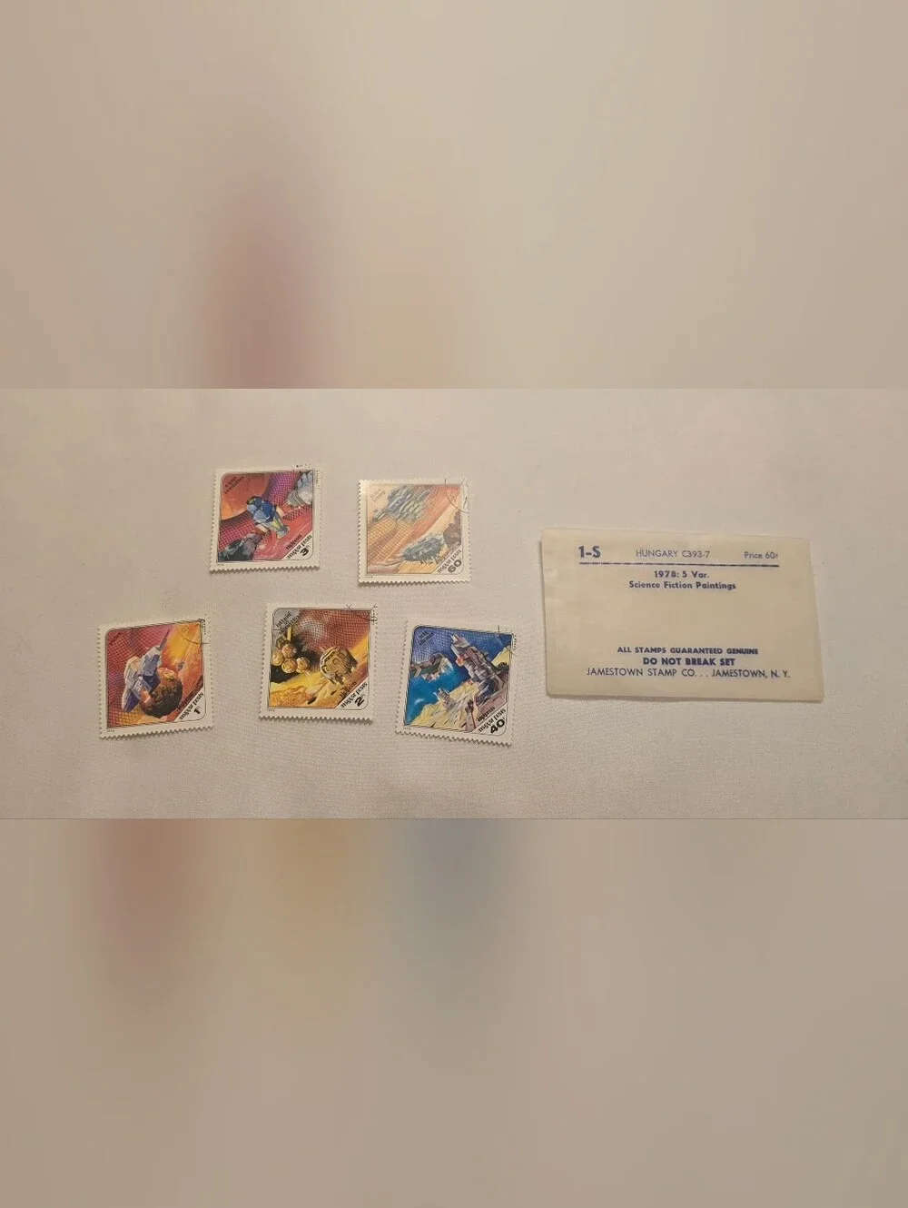 Vintage Stamps 1978 Science Fiction Paintings HUNGARY C393-7 Pál Varga Artwork